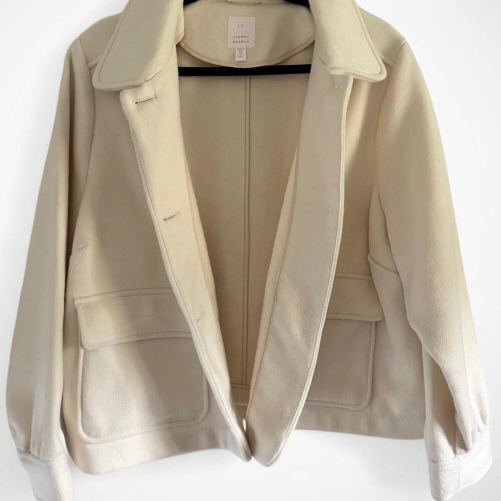 Lauren Conrad Wool-Blend Coat in Ivory – Women’s Plus 1X